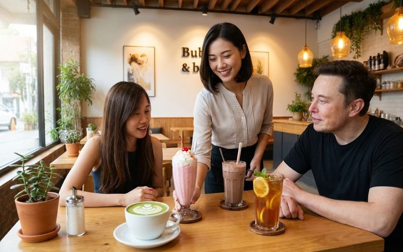 Colorful selection of non-coffee drinks at Bubbs & Bites