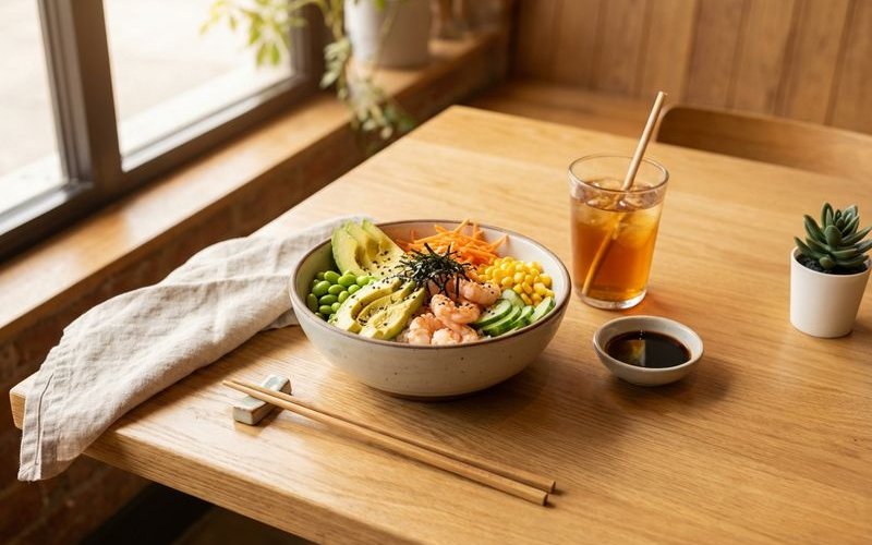 Prawn Rice Bowl at Bubbs & Bites