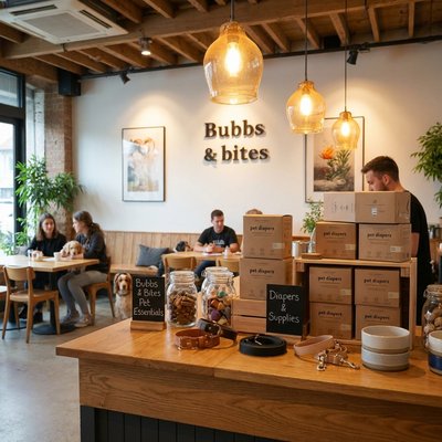 Pet supplies at the counter